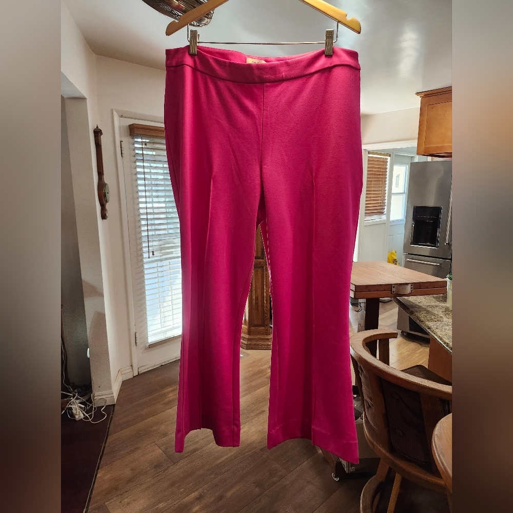 "On 34Th" Ponte High Rise Fuchsia Kick Flare Pants In Womens Size 1X.  NWOT